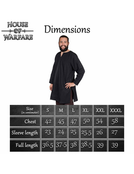 Tunique viking et médiévale en coton...