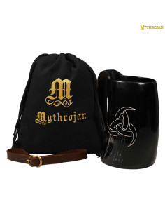 Cruche de noeuds celtiques en corne de corne avec sangle...