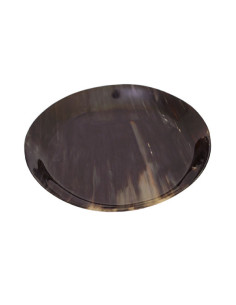 Assiette médiévale faite à la main en corne (20 cm.)