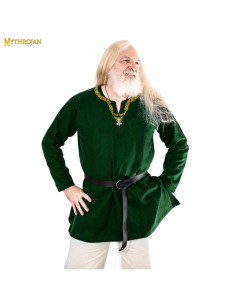 Tunique viking au col passepoilé - vert