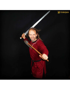Tunique viking au col passepoilé - bordeaux 2