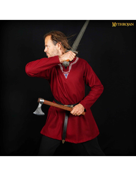Tunique viking au col passepoilé -...
