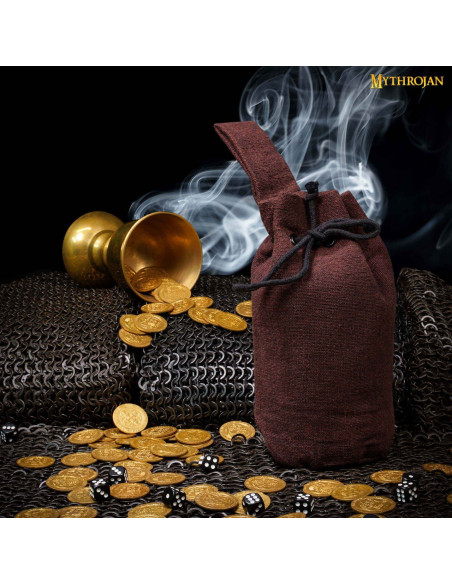 Sac de mendiant médiéval marron avec...