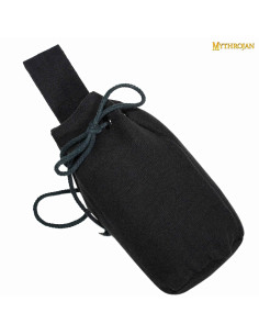 Sac de mendiant médiéval noir avec lacets (20,3x16,5 cm.)