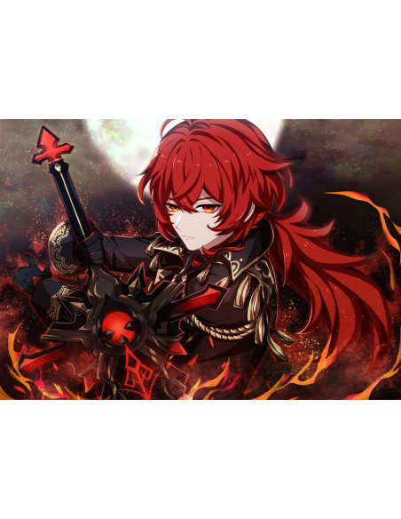 Bannière-drapeau de Diluc de Genshin...