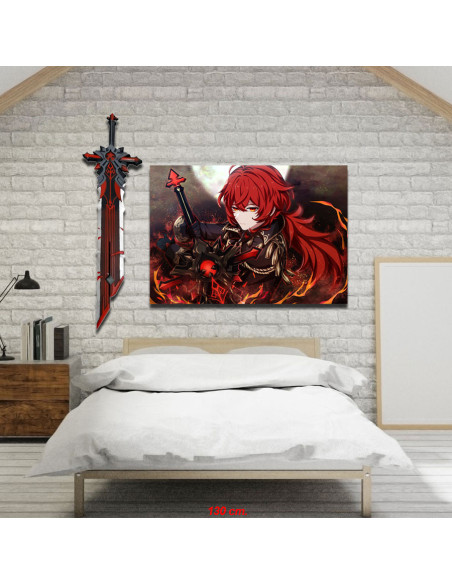 Diluc Genshin Impact Bannière + Épée...