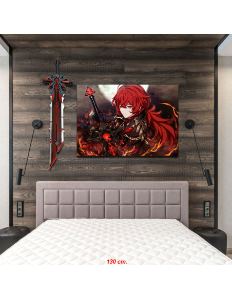 Diluc Genshin Impact Bannière + Épée...