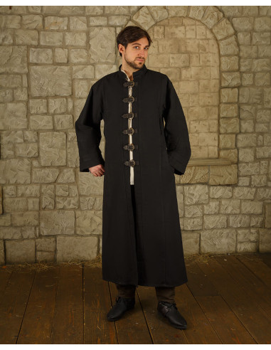 Robe Oberon pour magiciens et clercs en coton - noir
