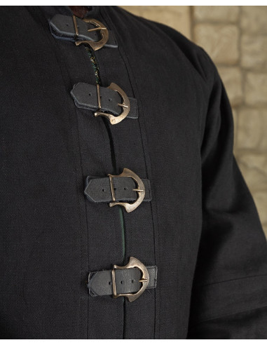 Robe Oberon pour magiciens et clercs en coton - noir