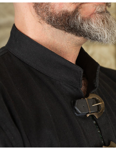 Robe Oberon pour magiciens et clercs en coton - noir