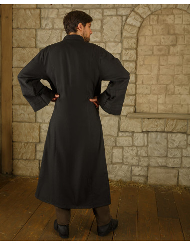 Robe Oberon pour magiciens et clercs en coton - noir