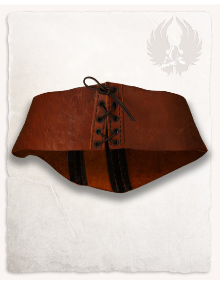 Corsage médiéval Talia en cuir - marron