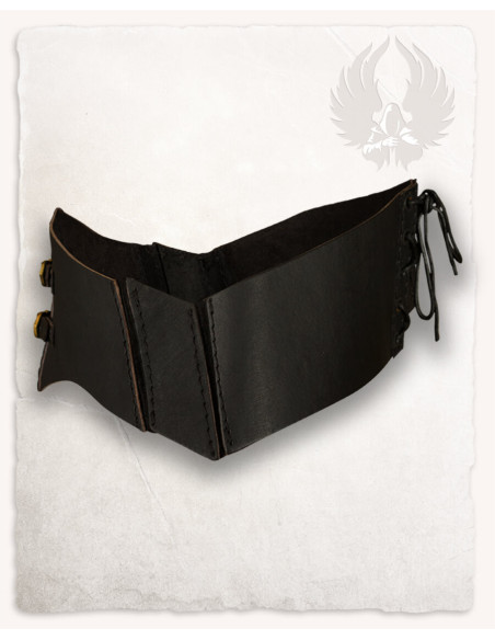 Corsage médiéval en cuir Talia - noir