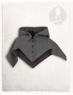 Capuche Folke Médiévale en Laine - Gris 2