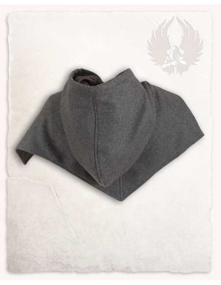 Capuche Folke Médiévale en Laine - Gris
