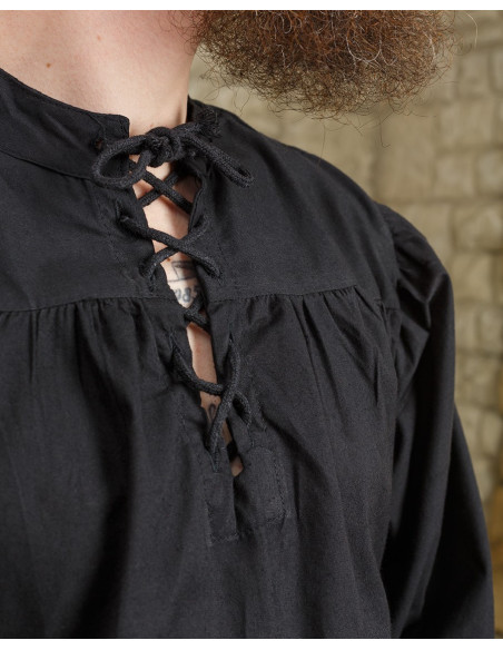 Chemise médiévale noire à nouer...