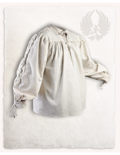 Chemise médiévale crème avec liens modèle Alex 2