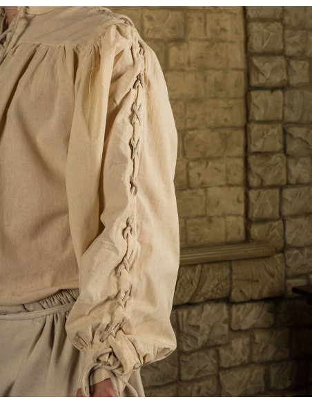 Chemise médiévale crème avec liens...