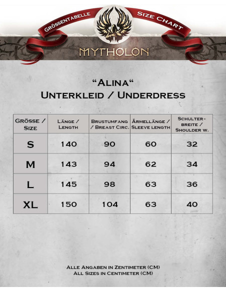 Tunique médiévale noire modèle Alina,...