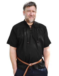 Chemise médiévale homme manche courte - noir