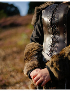 Brassards viking géants en fourrure de lapin flamant rose... 2