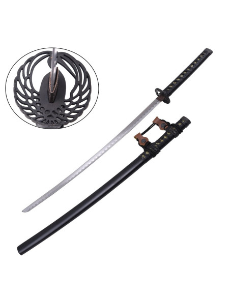 Katana ornemental tsuba de type aile...