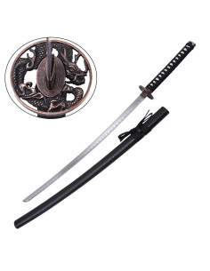 Tsuba de dragon katana ornemental avec fourreau