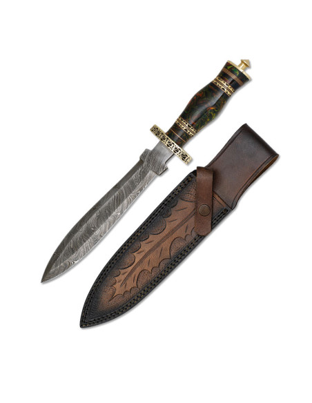 Couteau de sport en acier Damas avec...