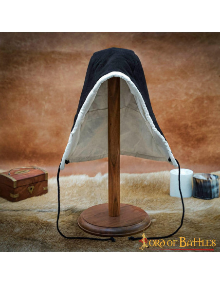 Crêpe médiéval à lacets - noir