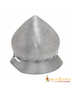 Casque médiéval, type théière, finition ancienne, XVe siècle 2