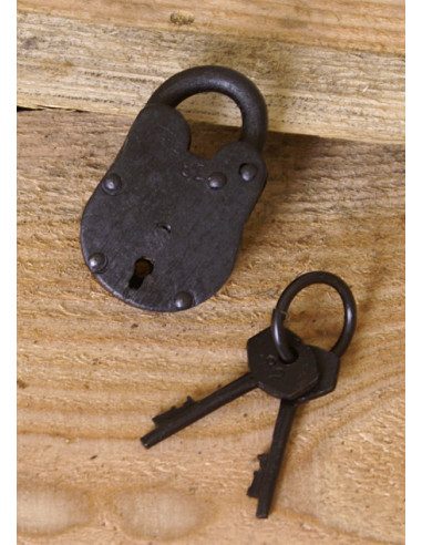 Cadenas médiéval avec clés. Récréations, GN ou salle d'évasion