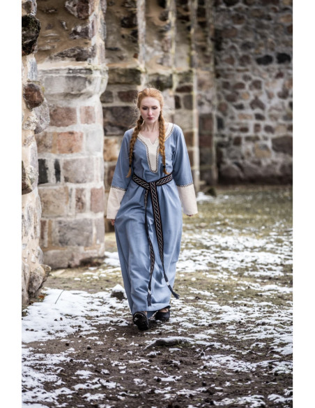 Robe longue viking Freya, couleur bleue