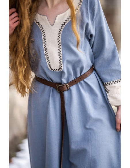 Robe longue viking Freya, couleur bleue