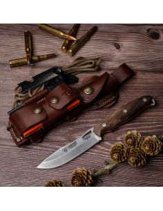 Couteau Cudeman Ness Wolf en noyer, COMPLET