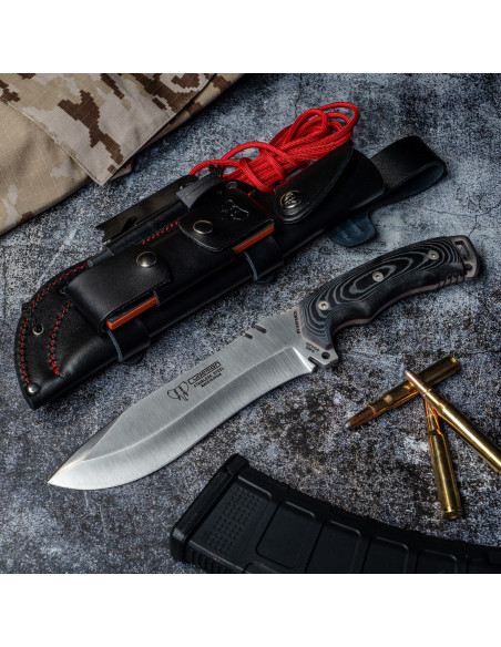 Couteau Béret vert, micarta noir....