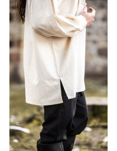 Chemise médiévale modèle Ulrich, couleur blanc naturel 2