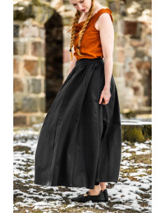 Jupe médiévale modèle Konstanze, coton noir