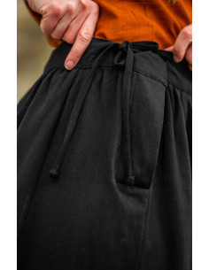 Jupe médiévale modèle Konstanze, coton noir 2