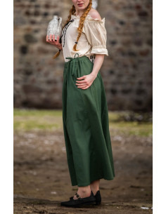 Jupe médiévale modèle Konstanze, coton vert