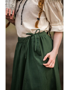 Jupe médiévale modèle Konstanze, coton vert 2