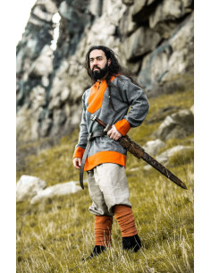 Tunique viking en laine modèle Roland, gris 2