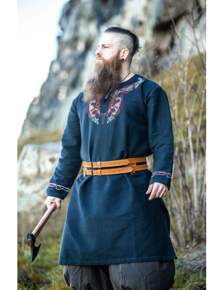 Tunique Snorri Viking avec broderie à...