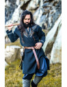 Tunique Snorri Viking avec broderie à la main de style Urnes, noir
