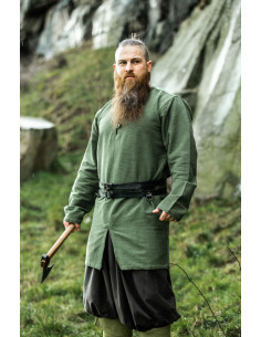 Tunique viking modèle Balduin, coton Vert