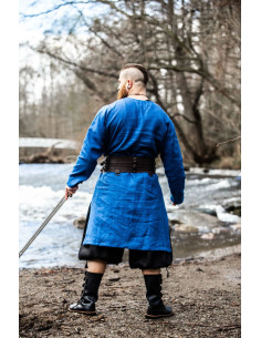 Tunique Viking en Lin Halvar Bleu 2