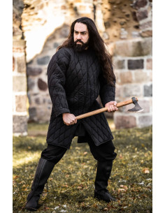 Gambison médiéval capitonné noir, Nils