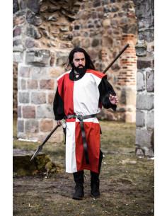 Échiquier Tunique Médiévale, blanc-rouge