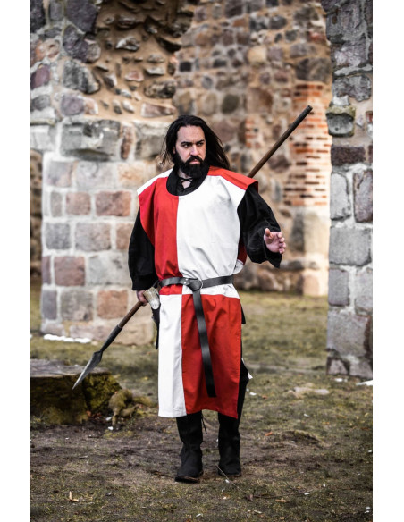 Échiquier Tunique Médiévale, blanc-rouge