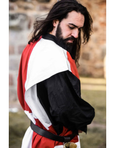 Échiquier Tunique Médiévale, blanc-rouge 2