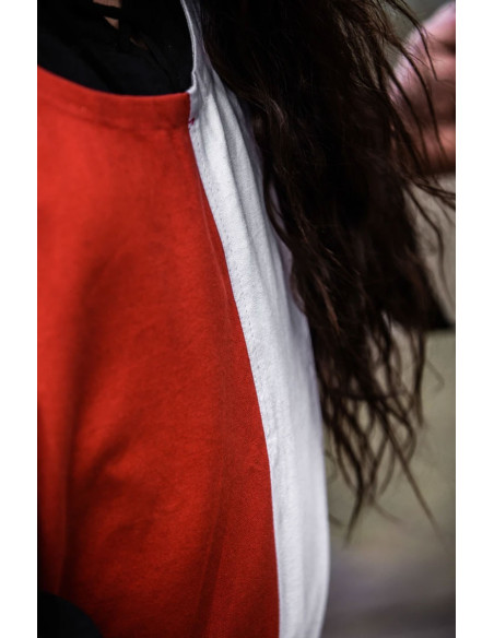 Échiquier Tunique Médiévale, blanc-rouge